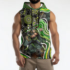 Sydney Thunder Sleeveless Hoodie Indigenous Dot Art Superhero Batter Tribal Pattern
