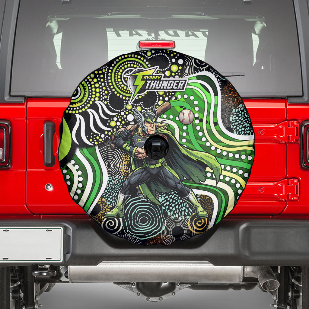 Sydney Thunder Spare Tire Cover Indigenous Dot Art Superhero Batter Tribal Pattern