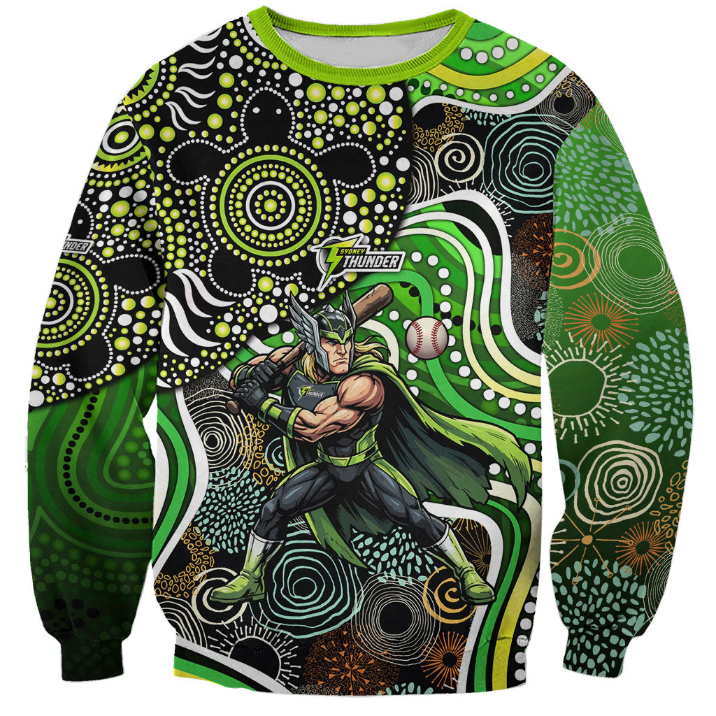 Sydney Thunder Sweatshirt Indigenous Dot Art Superhero Batter Tribal Pattern