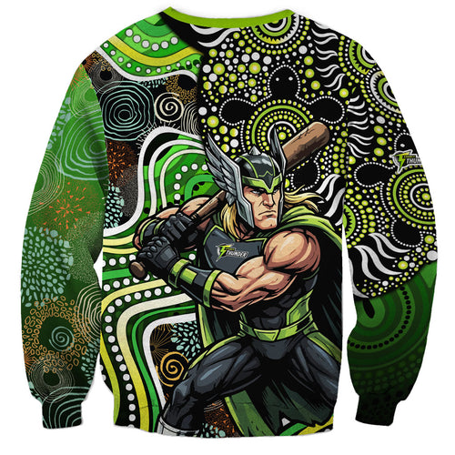 Sydney Thunder Sweatshirt Indigenous Dot Art Superhero Batter Tribal Pattern