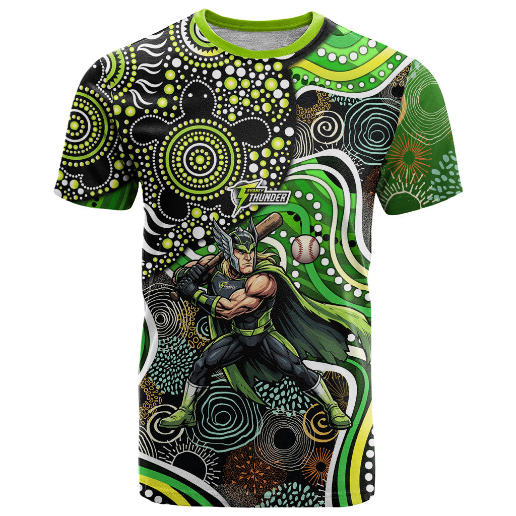 Sydney Thunder T Shirt Indigenous Dot Art Superhero Batter Tribal Pattern