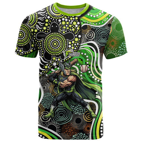 Sydney Thunder T Shirt Indigenous Dot Art Superhero Batter Tribal Pattern