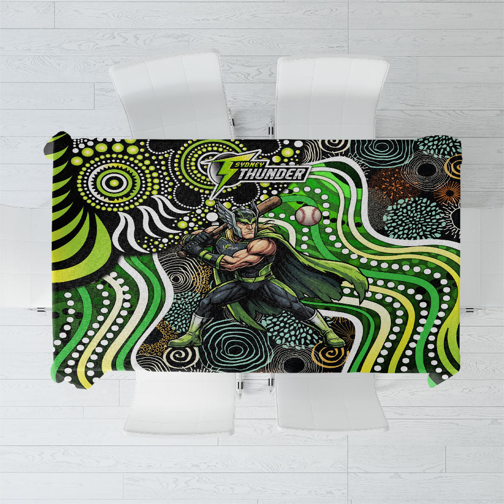 Sydney Thunder Tablecloth Indigenous Dot Art Superhero Batter Tribal Pattern