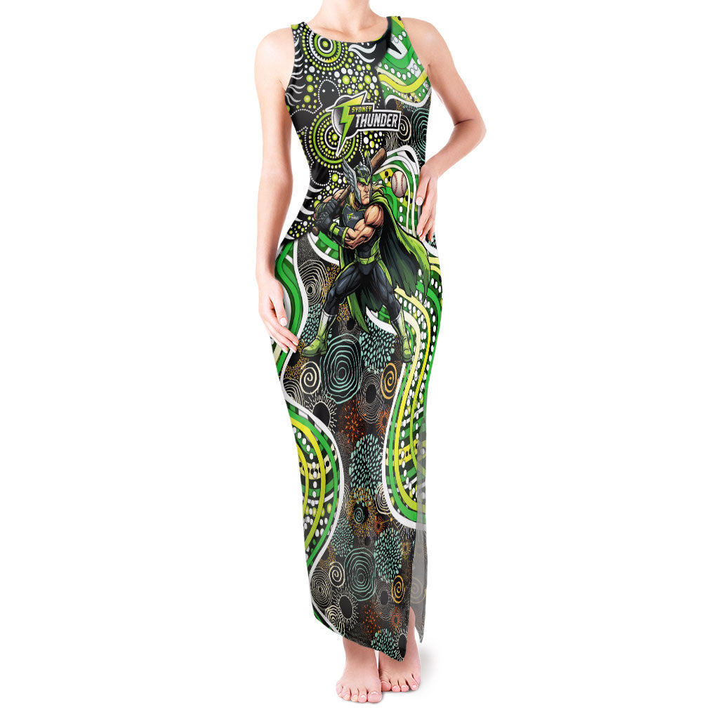 Sydney Thunder Tank Maxi Dress Indigenous Dot Art Superhero Batter Tribal Pattern