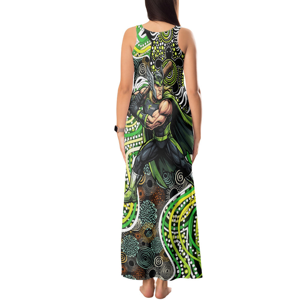 Sydney Thunder Tank Maxi Dress Indigenous Dot Art Superhero Batter Tribal Pattern