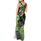 Sydney Thunder Tank Maxi Dress Indigenous Dot Art Superhero Batter Tribal Pattern
