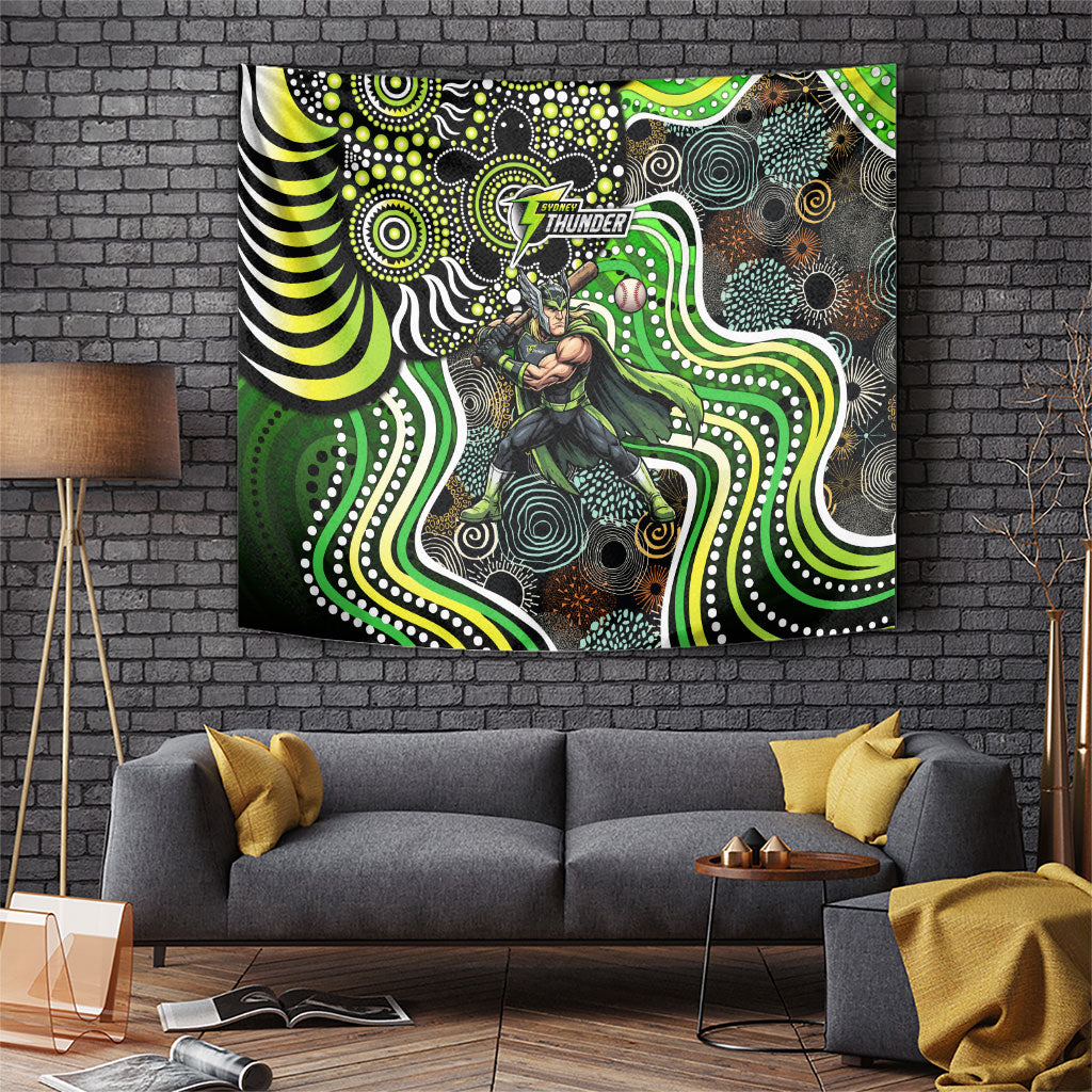 Sydney Thunder Tapestry Indigenous Dot Art Superhero Batter Tribal Pattern