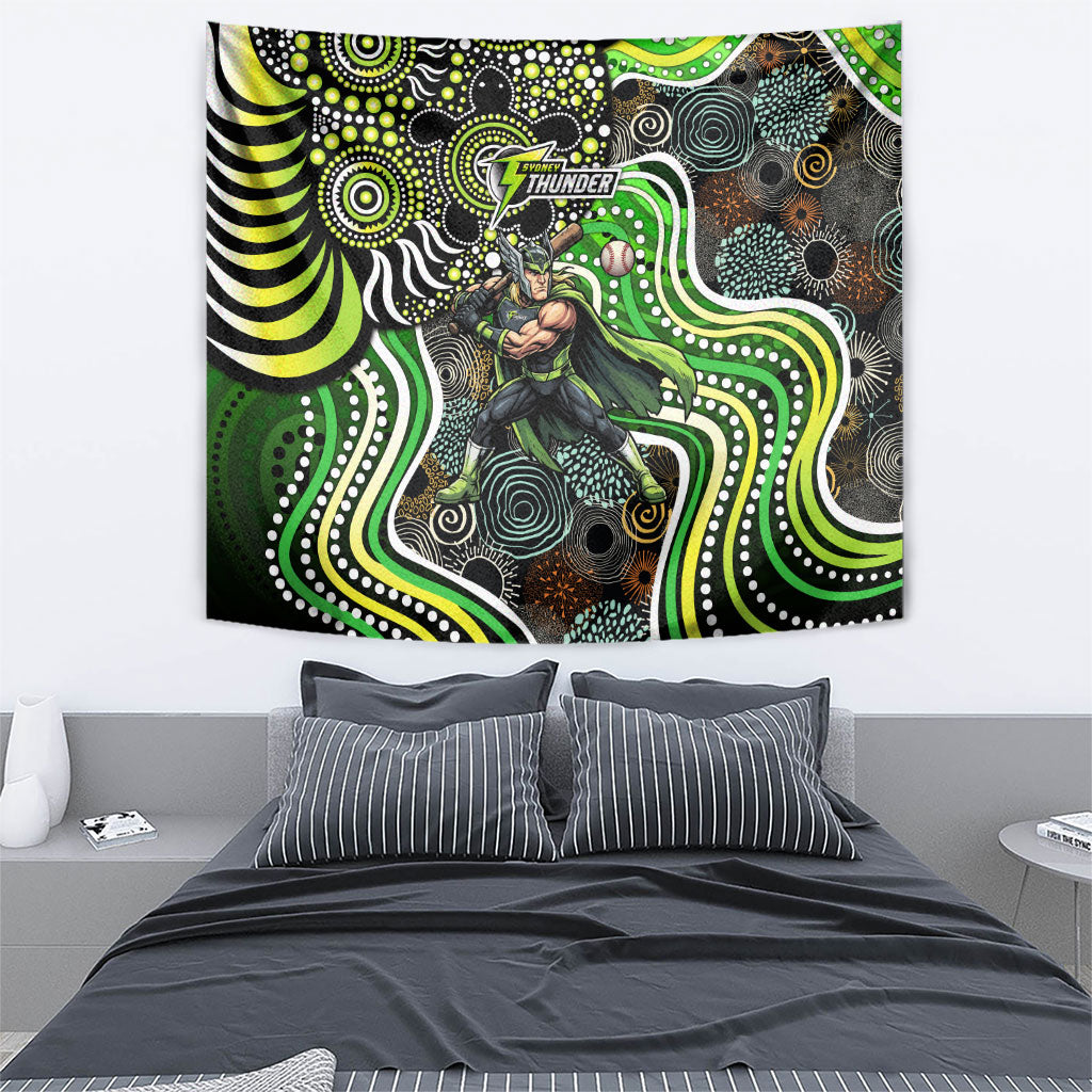 Sydney Thunder Tapestry Indigenous Dot Art Superhero Batter Tribal Pattern
