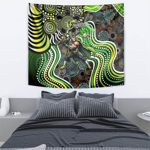 Sydney Thunder Tapestry Indigenous Dot Art Superhero Batter Tribal Pattern