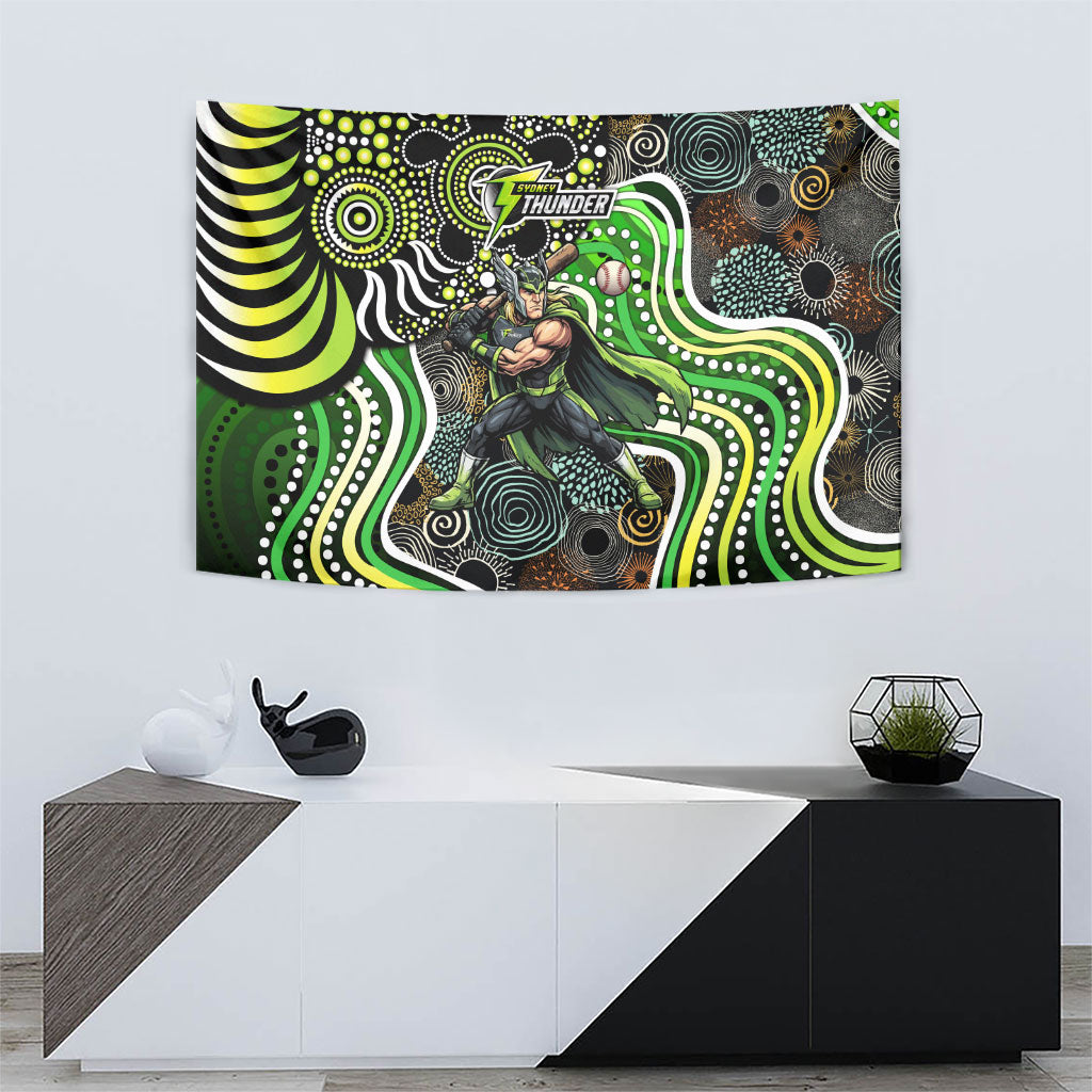 Sydney Thunder Tapestry Indigenous Dot Art Superhero Batter Tribal Pattern