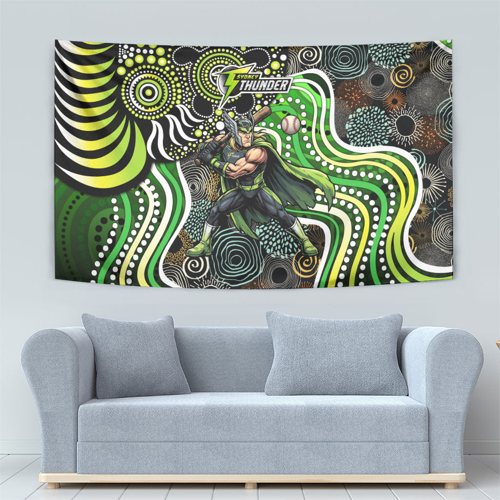 Sydney Thunder Tapestry Indigenous Dot Art Superhero Batter Tribal Pattern