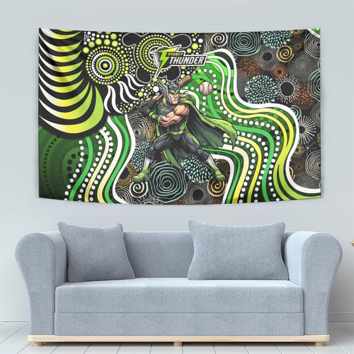 Sydney Thunder Tapestry Indigenous Dot Art Superhero Batter Tribal Pattern
