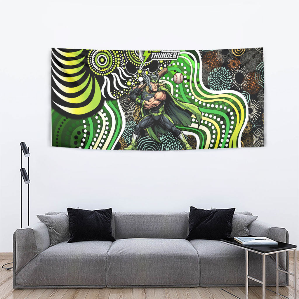 Sydney Thunder Tapestry Indigenous Dot Art Superhero Batter Tribal Pattern