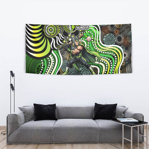 Sydney Thunder Tapestry Indigenous Dot Art Superhero Batter Tribal Pattern