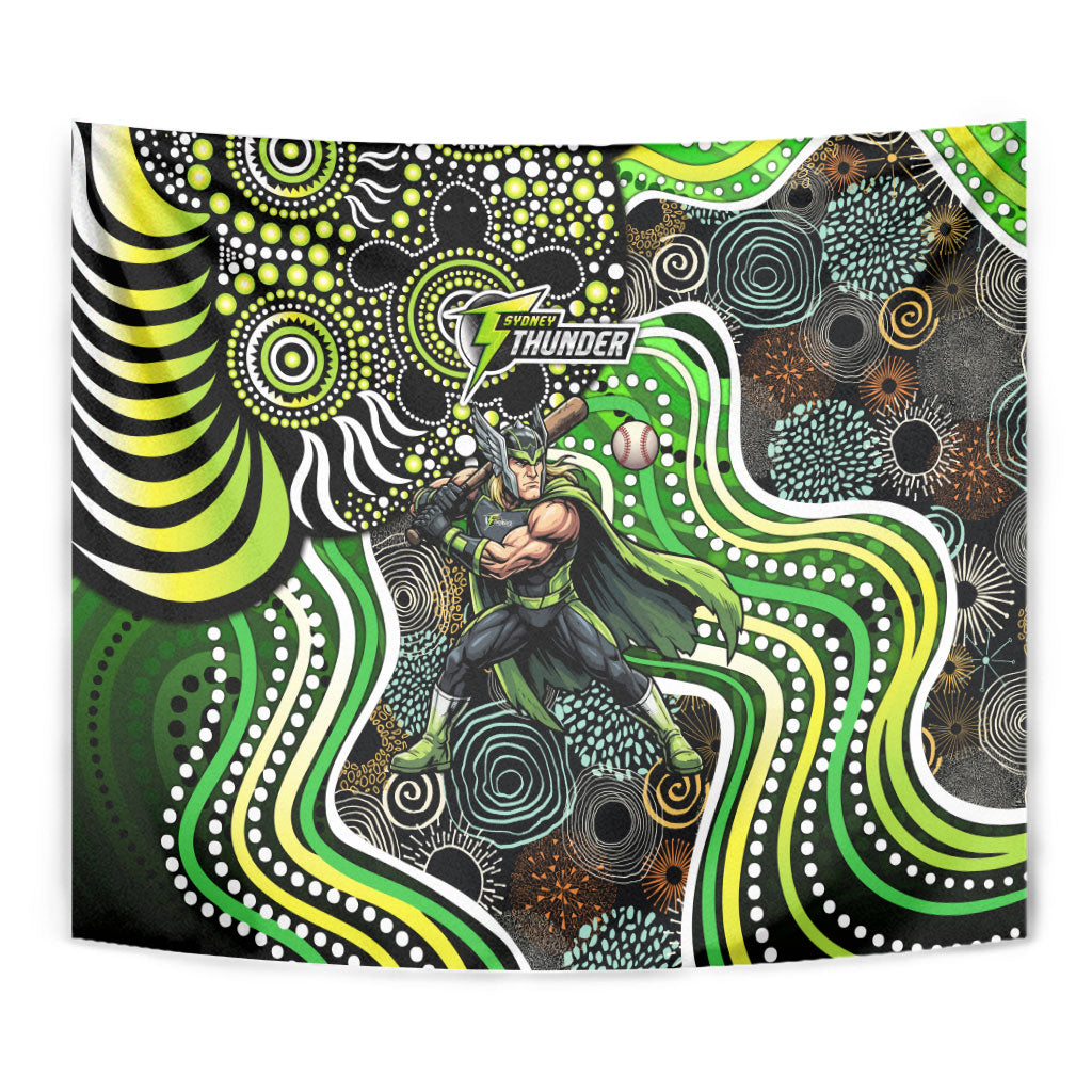 Sydney Thunder Tapestry Indigenous Dot Art Superhero Batter Tribal Pattern