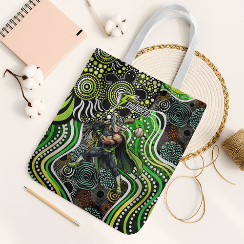 Sydney Thunder Tote Bag Indigenous Dot Art Superhero Batter Tribal Pattern