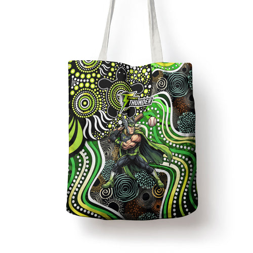 Sydney Thunder Tote Bag Indigenous Dot Art Superhero Batter Tribal Pattern