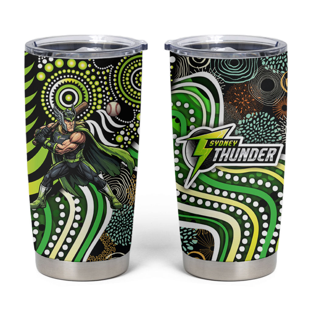 Sydney Thunder Tumbler Cup Indigenous Dot Art Superhero Batter Tribal Pattern