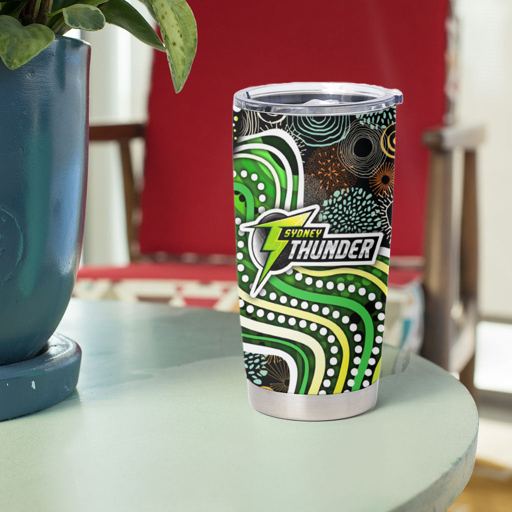 Sydney Thunder Tumbler Cup Indigenous Dot Art Superhero Batter Tribal Pattern