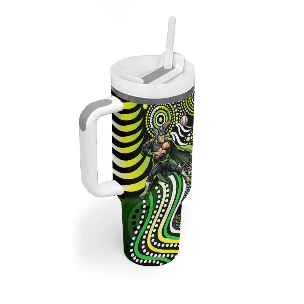Sydney Thunder Tumbler With Handle Indigenous Dot Art Superhero Batter Tribal Pattern