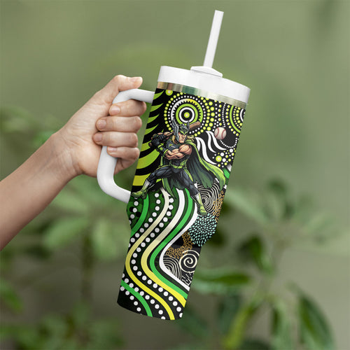 Sydney Thunder Tumbler With Handle Indigenous Dot Art Superhero Batter Tribal Pattern