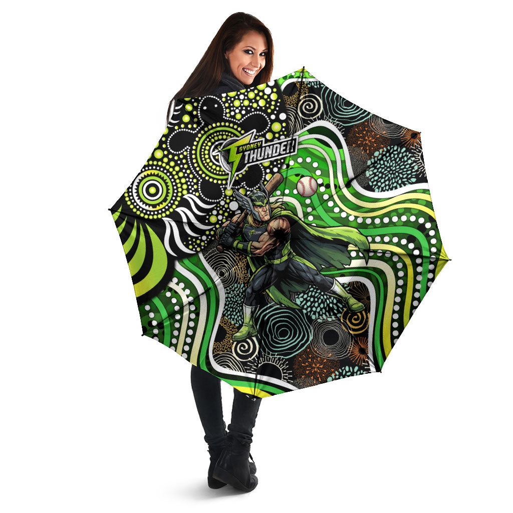 Sydney Thunder Umbrella Indigenous Dot Art Superhero Batter Tribal Pattern