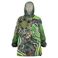 Sydney Thunder Wearable Blanket Hoodie Indigenous Dot Art Superhero Batter Tribal Pattern