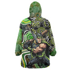 Sydney Thunder Wearable Blanket Hoodie Indigenous Dot Art Superhero Batter Tribal Pattern