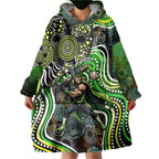 Sydney Thunder Wearable Blanket Hoodie Indigenous Dot Art Superhero Batter Tribal Pattern