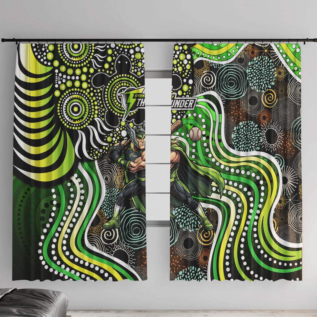 Sydney Thunder Window Curtain Indigenous Dot Art Superhero Batter Tribal Pattern