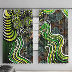 Sydney Thunder Window Curtain Indigenous Dot Art Superhero Batter Tribal Pattern