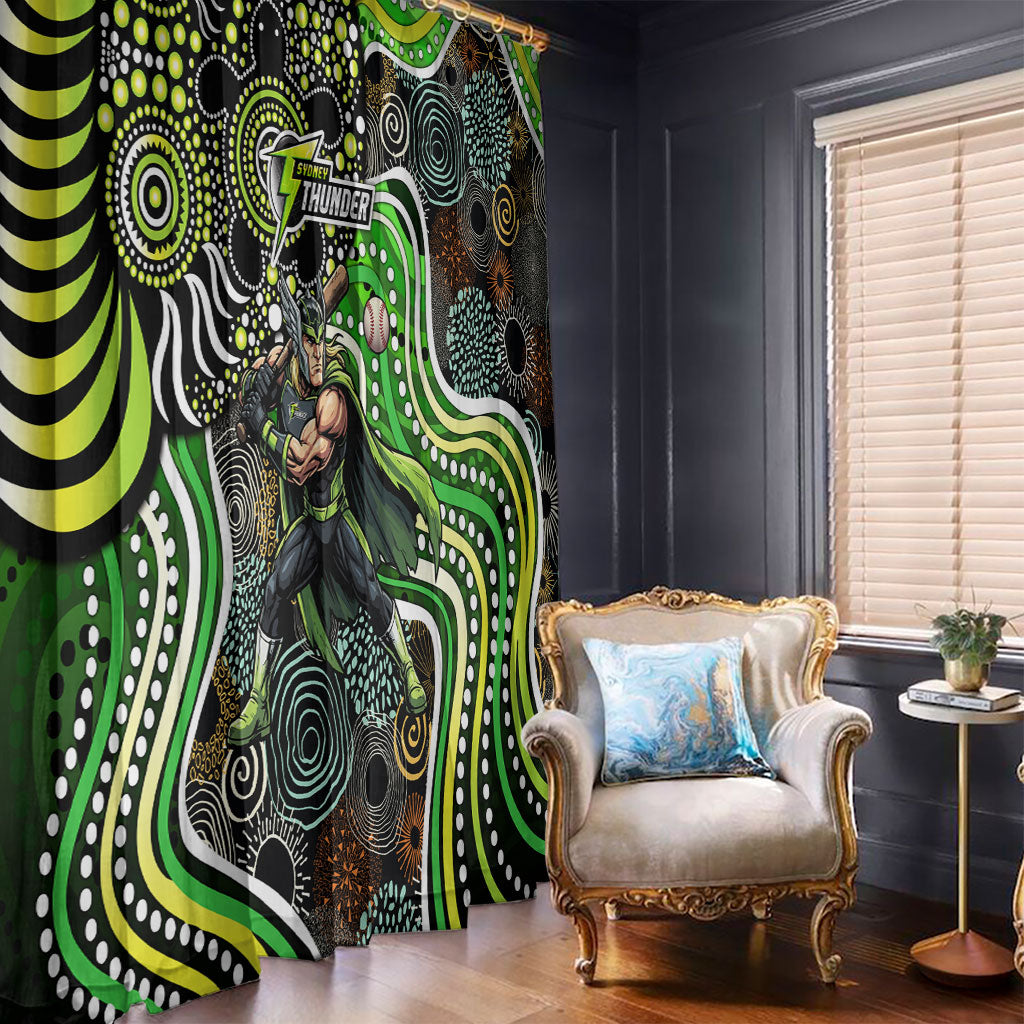 Sydney Thunder Window Curtain Indigenous Dot Art Superhero Batter Tribal Pattern