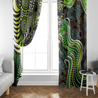 Sydney Thunder Window Curtain Indigenous Dot Art Superhero Batter Tribal Pattern
