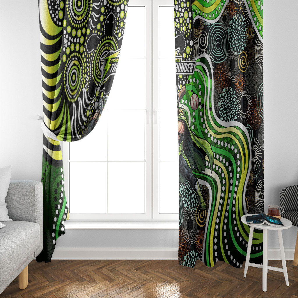 Sydney Thunder Window Curtain Indigenous Dot Art Superhero Batter Tribal Pattern