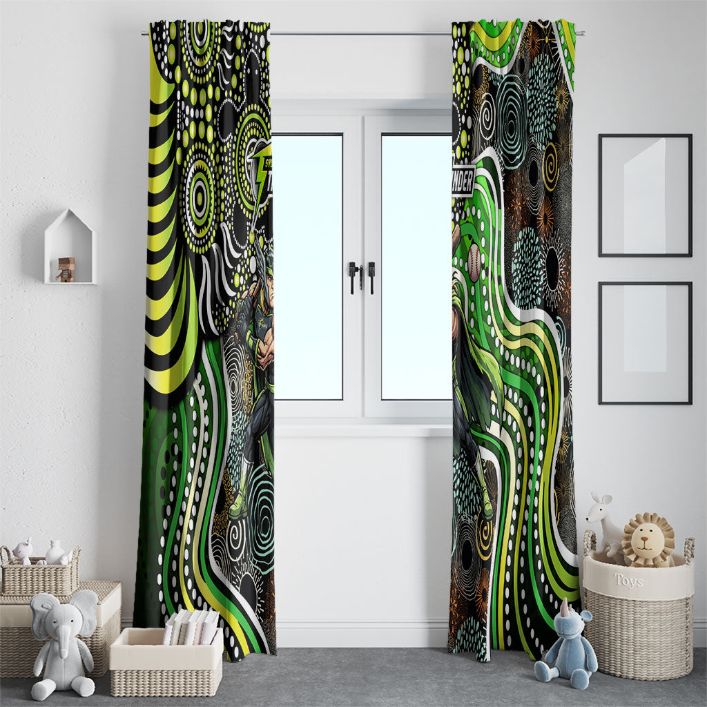 Sydney Thunder Window Curtain Indigenous Dot Art Superhero Batter Tribal Pattern