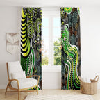 Sydney Thunder Window Curtain Indigenous Dot Art Superhero Batter Tribal Pattern