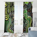 Sydney Thunder Window Curtain Indigenous Dot Art Superhero Batter Tribal Pattern