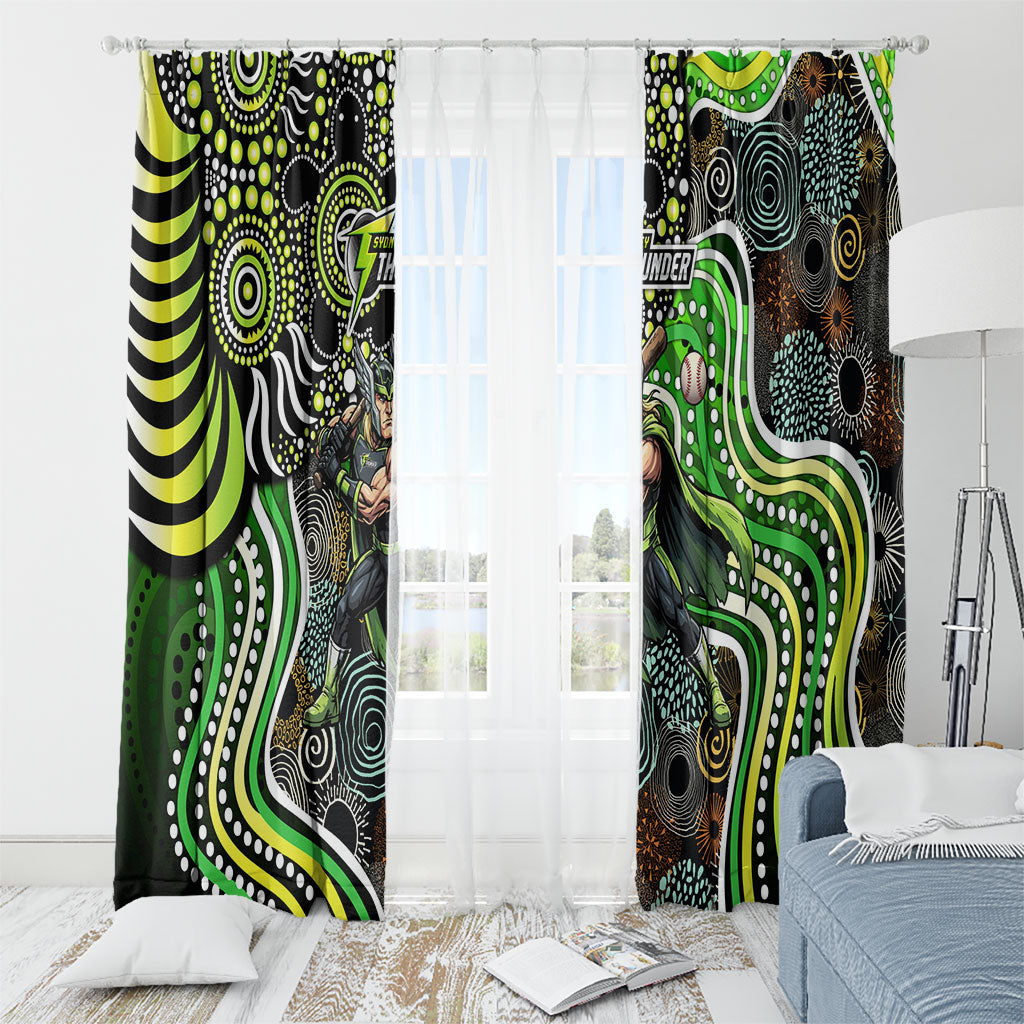 Sydney Thunder Window Curtain Indigenous Dot Art Superhero Batter Tribal Pattern