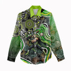 Sydney Thunder Women Casual Shirt Indigenous Dot Art Superhero Batter Tribal Pattern
