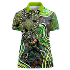 Sydney Thunder Women Polo Shirt Indigenous Dot Art Superhero Batter Tribal Pattern