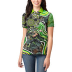 Sydney Thunder Women Polo Shirt Indigenous Dot Art Superhero Batter Tribal Pattern