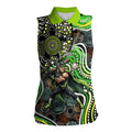 Sydney Thunder Women Sleeveless Polo Shirt Indigenous Dot Art Superhero Batter Tribal Pattern