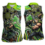 Sydney Thunder Women Sleeveless Polo Shirt Indigenous Dot Art Superhero Batter Tribal Pattern
