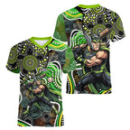 Sydney Thunder Women V-Neck T-Shirt Indigenous Dot Art Superhero Batter Tribal Pattern