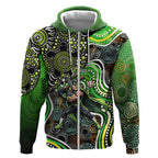 Sydney Thunder Zip Hoodie Indigenous Dot Art Superhero Batter Tribal Pattern