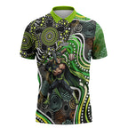 Sydney Thunder Zipper Polo Shirt Indigenous Dot Art Superhero Batter Tribal Pattern