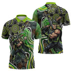 Sydney Thunder Zipper Polo Shirt Indigenous Dot Art Superhero Batter Tribal Pattern