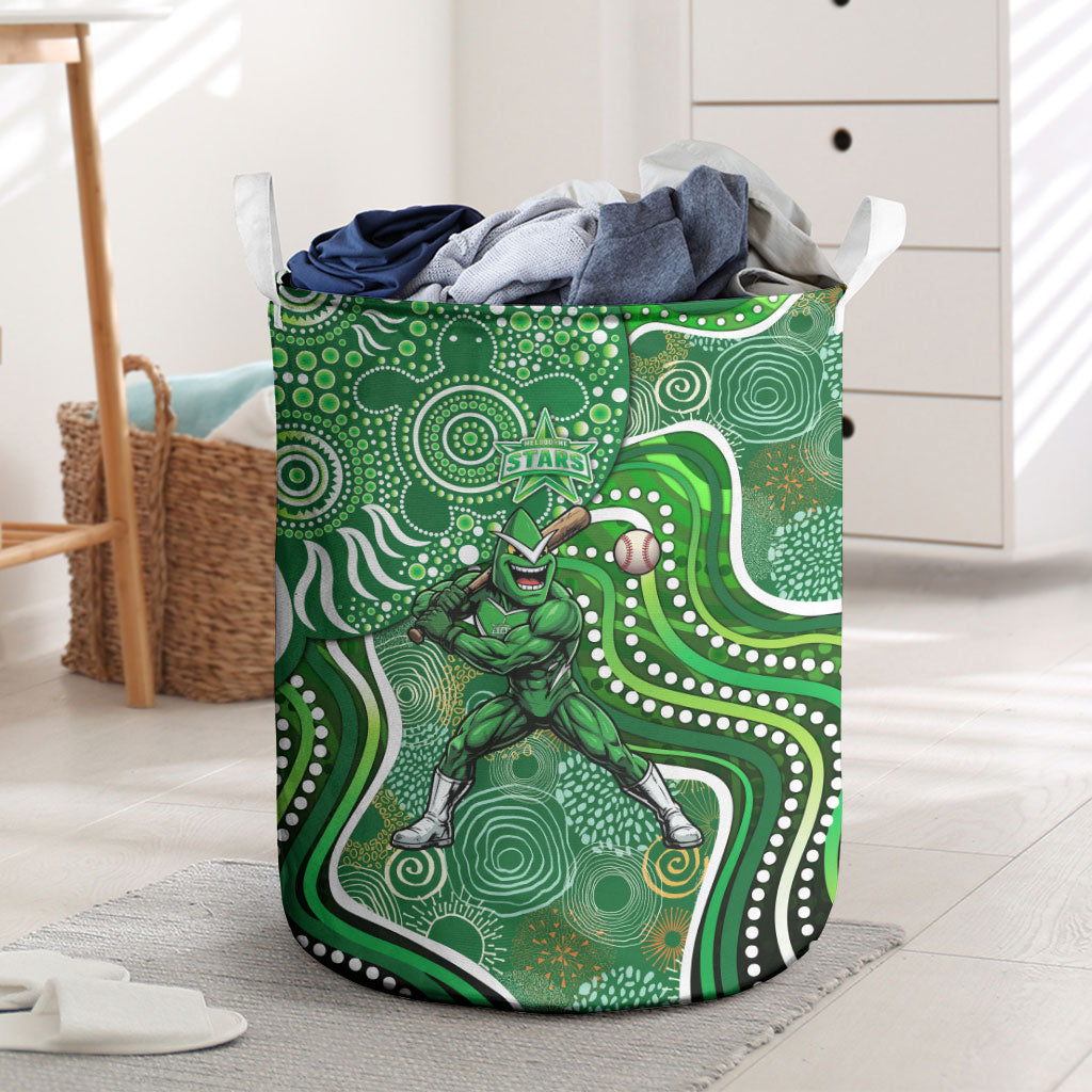Melbourne Stars Laundry Basket Indigenous Dot Art Superhero Batter Tribal Pattern