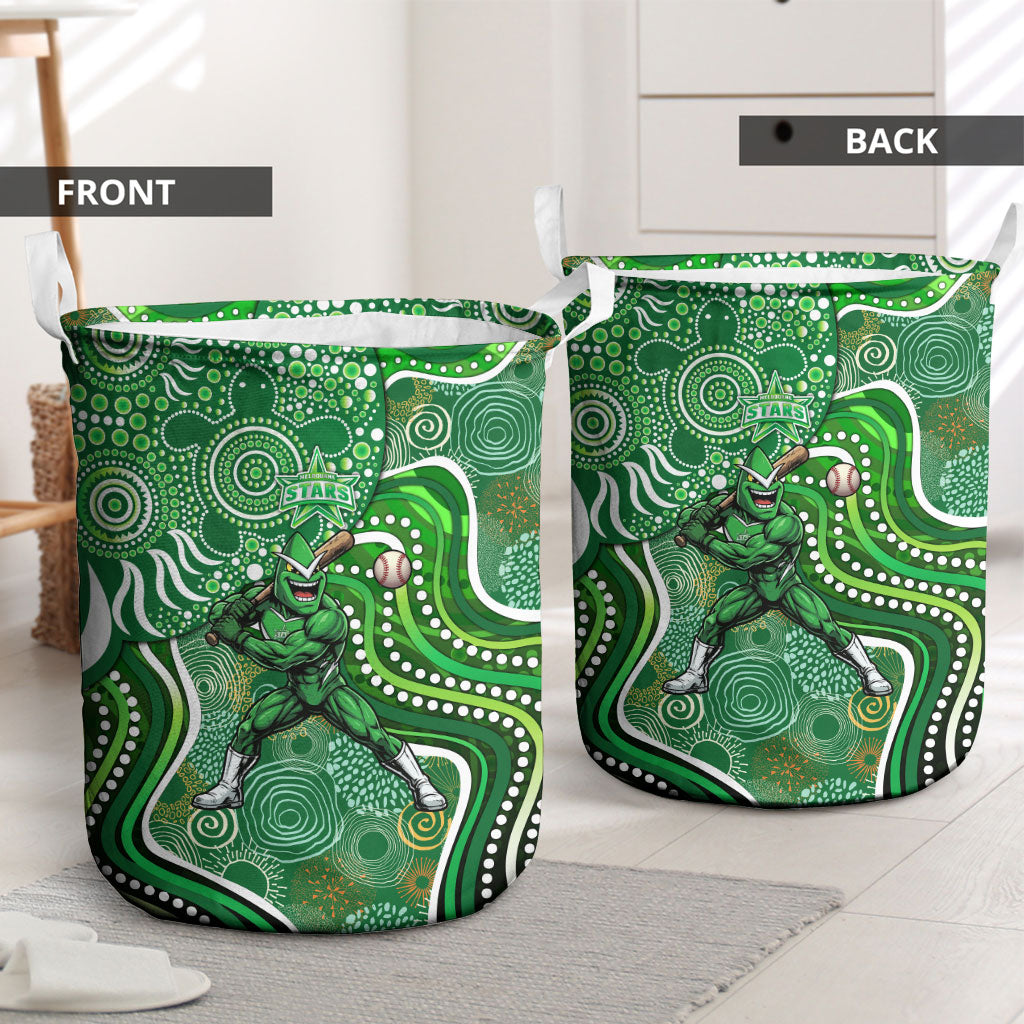 Melbourne Stars Laundry Basket Indigenous Dot Art Superhero Batter Tribal Pattern