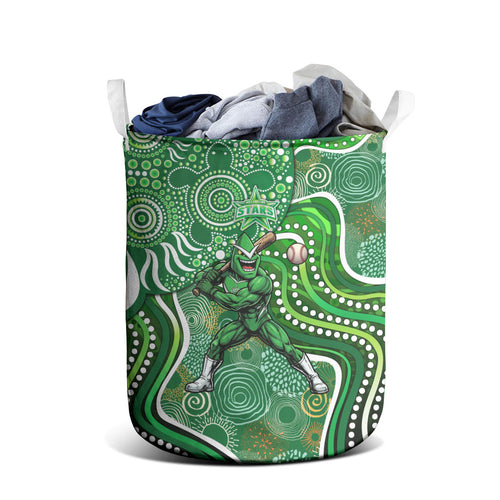 Melbourne Stars Laundry Basket Indigenous Dot Art Superhero Batter Tribal Pattern